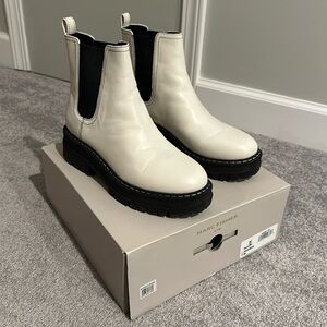 Marc Fisher Padmia Ivory Leather Boots